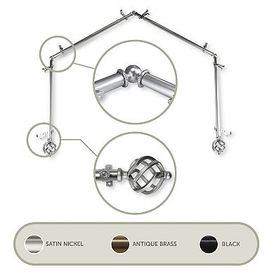 Rod Desyne Twist 4 Sided Bay Window Curtain Rod - 28''-48"