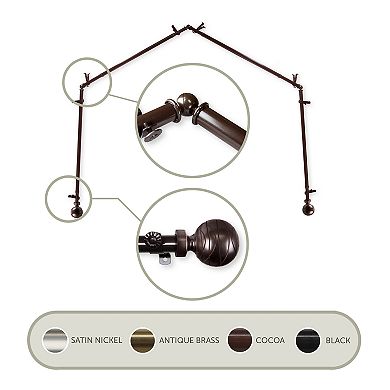 Rod Desyne Arman 4 Sided Bay Window Curtain Rod - 28''-48"