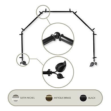Rod Desyne Ivy 5 Sided Bay Window Curtain Rod - 28''-48''