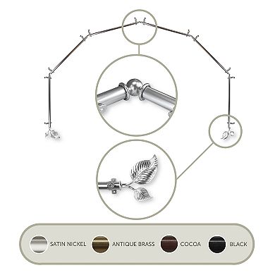 Rod Desyne Ivy 6 Sided Bay Window Curtain Rod - 28''-48"