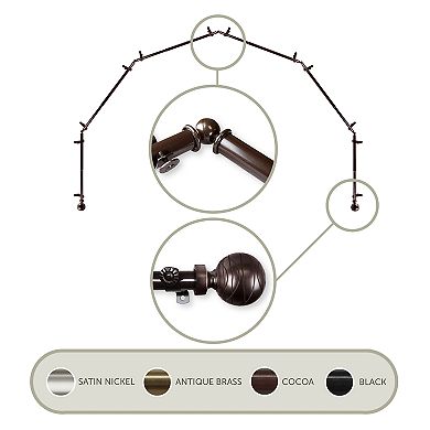 Rod Desyne Arman 6 Sided Bay Window Curtain Rod - 28''-48"