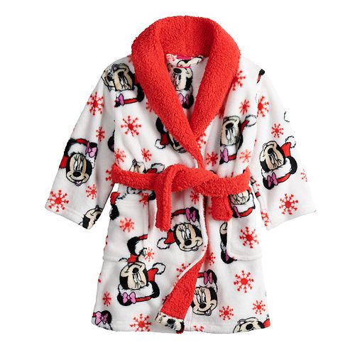 Disney Girls Minnie Mouse Christmas Plush Toddler Robe