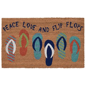 Liora Manne Natura Flip Flops Indoor Outdoor Coir Doormat - 18'' x 30''