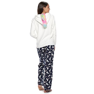 Juniors' SO® Sherpa Unicorn Top & Pants Pajama Set