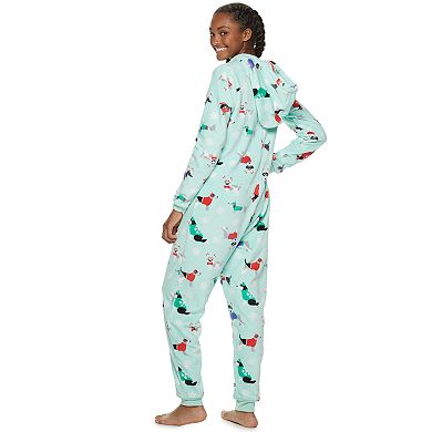 Juniors' SO® Patch One-Piece Pajamas