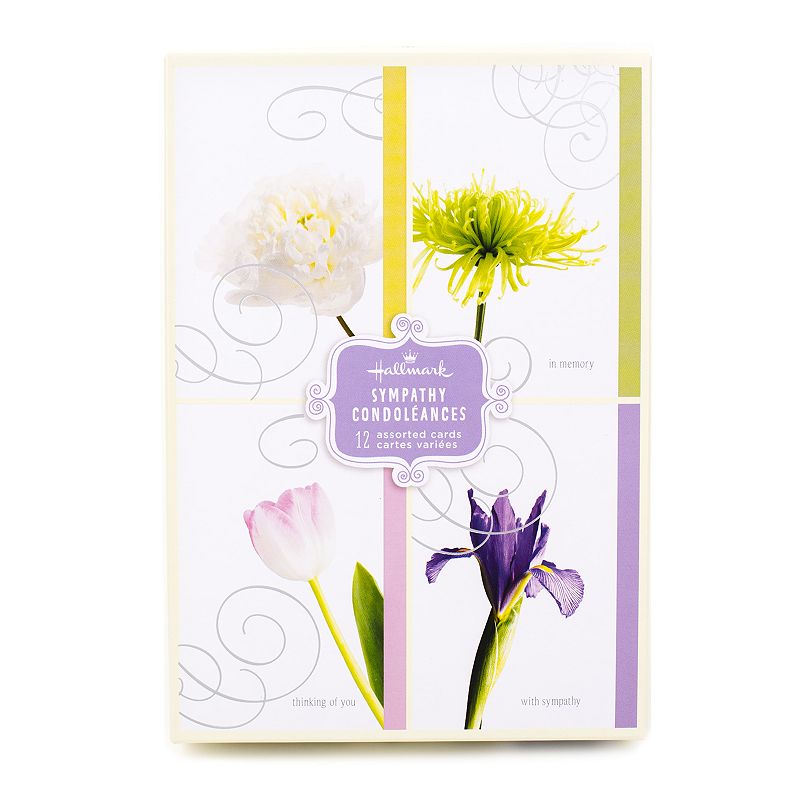 Assorted of Hallmark Assorted Sympathy Cards (Flowers  12 Cards and Envelopes)