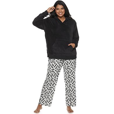 Plus Size SO® Sherpa Bear Top & Pants Pajama Set