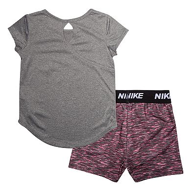 Girls' 4-6x Nike 2-piece Dri-FIT Heart Top & Shorts Set