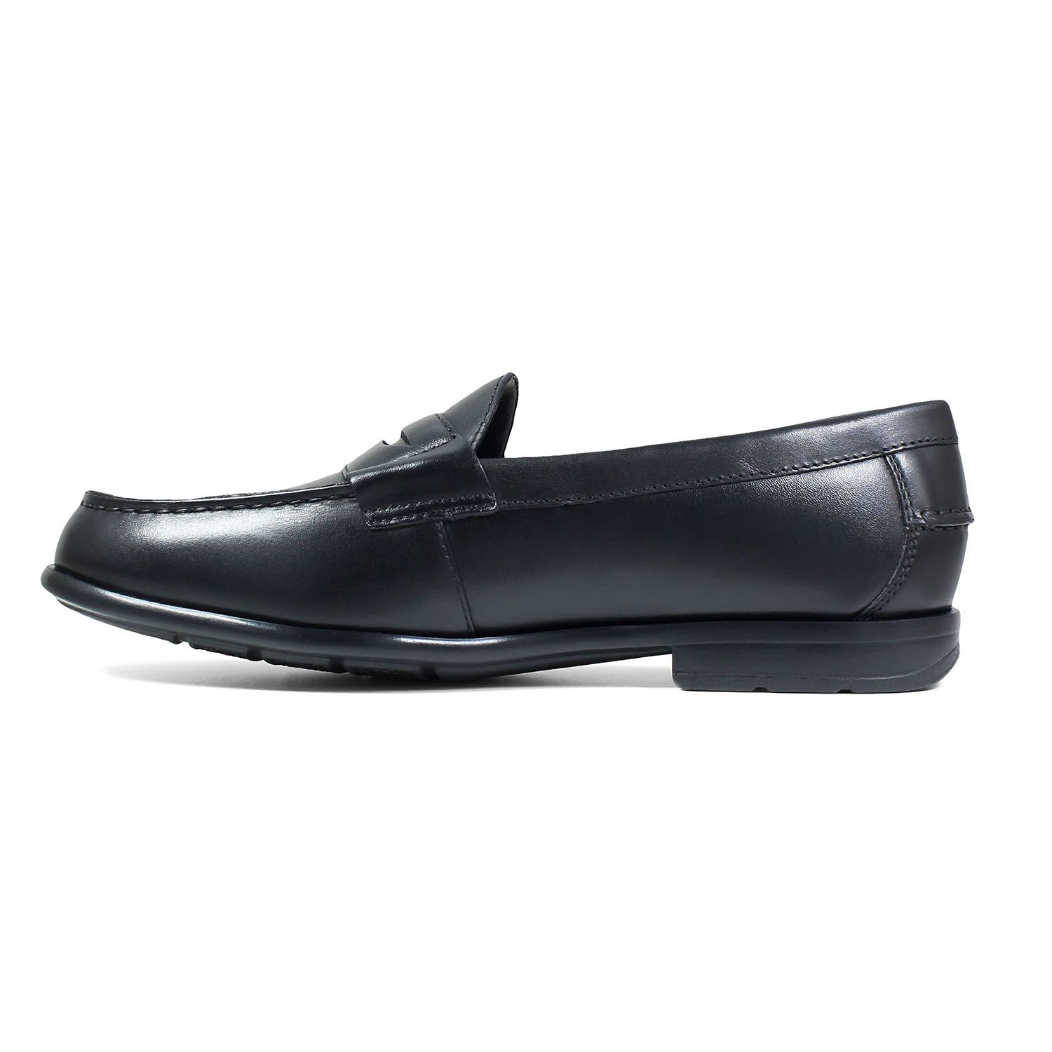 black leather memory foam shoes