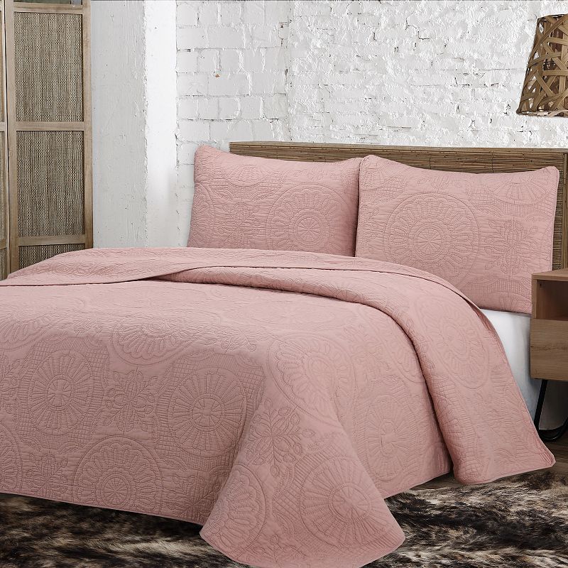 Estate Collection Avani Quilt Set, Pink, Twin