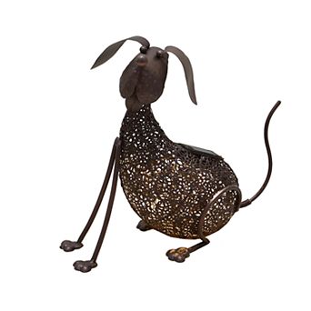 Solar Powered LED Dog Garden Decor