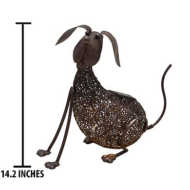Solar Powered LED Dog Garden Decor