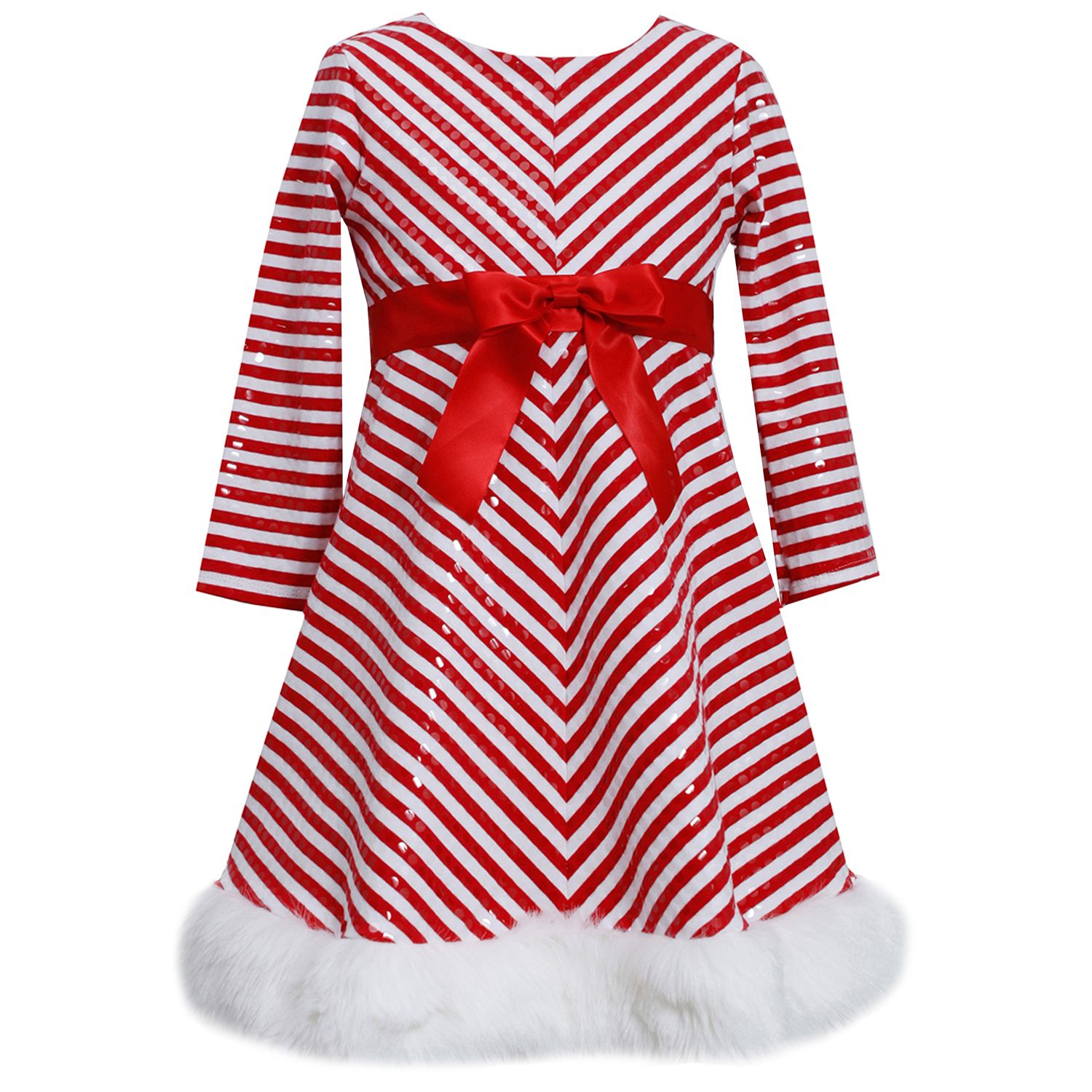 Size Bonnie Jean Striped Santa Dress
