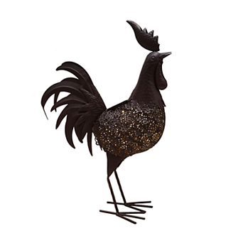 Solar Powered LED Rooster Garden Decor