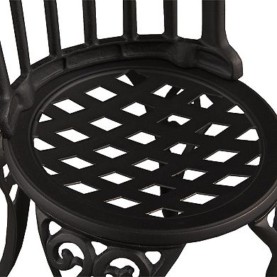 Ornate Indoor / Outdoor Chair & Bistro Table 3-piece Set