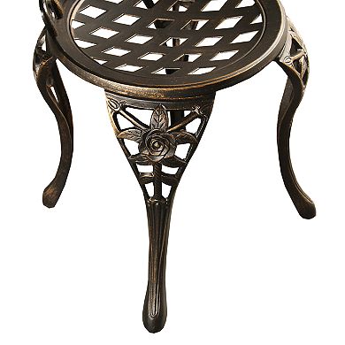 Ornate Rose Indoor / Outdoor Chair & Bistro Table 3-piece Set 