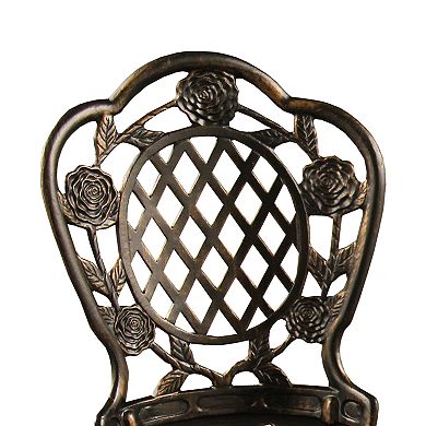 Ornate Rose Indoor / Outdoor Chair & Bistro Table 3-piece Set