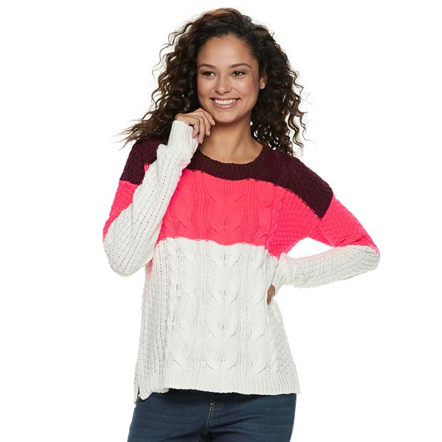 Juniors SO Cable Knit Sweater