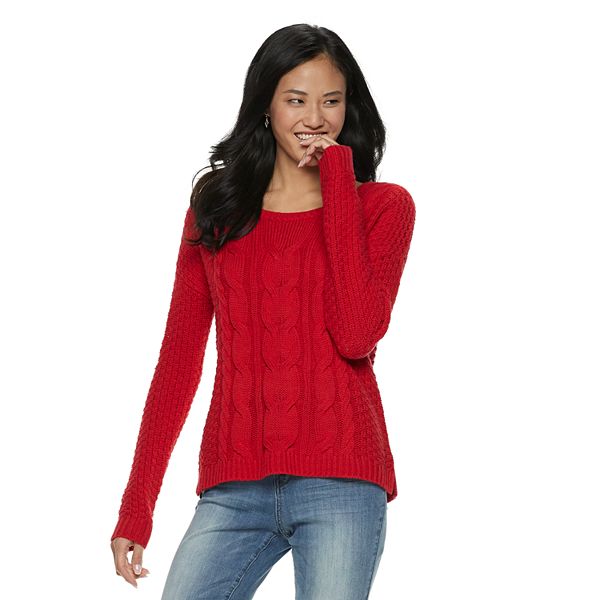 Juniors' SO® Cable-Knit Sweater