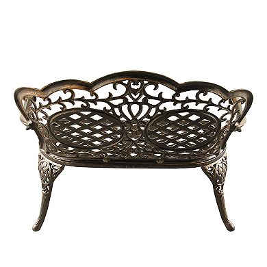 Traditional Ornate Indoor / Outdoor Loveseat Bench