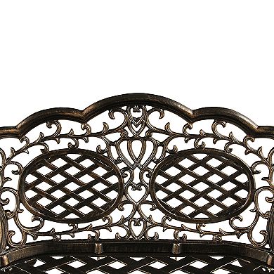 Traditional Ornate Indoor / Outdoor Loveseat Bench