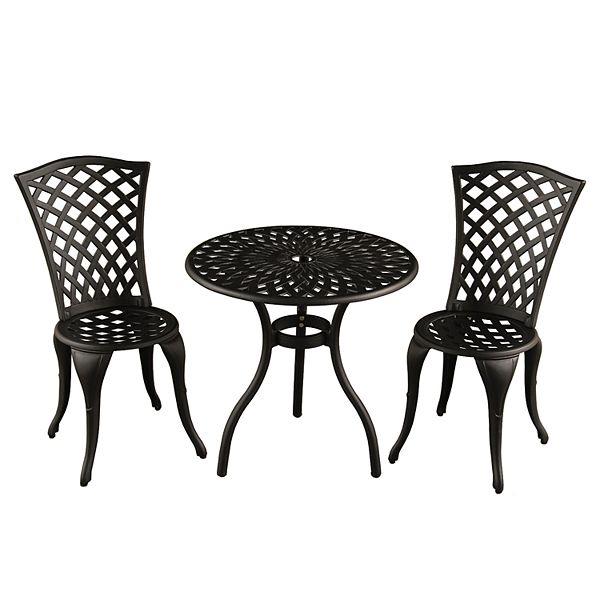 Outdoor Chair Bistro Table 3 Piece Set, Outdoor Furniture 3 Piece Sets