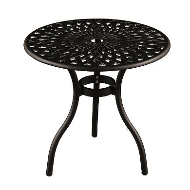 Contemporary Lattice Indoor / Outdoor Chair & Bistro Table 3-piece Set