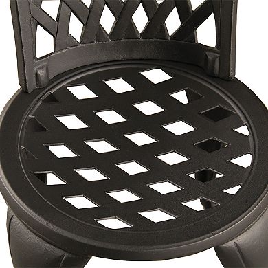 Contemporary Lattice Indoor / Outdoor Chair & Bistro Table 3-piece Set