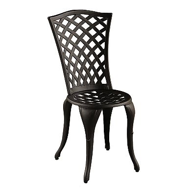 Contemporary Lattice Indoor / Outdoor Chair & Bistro Table 3-piece Set