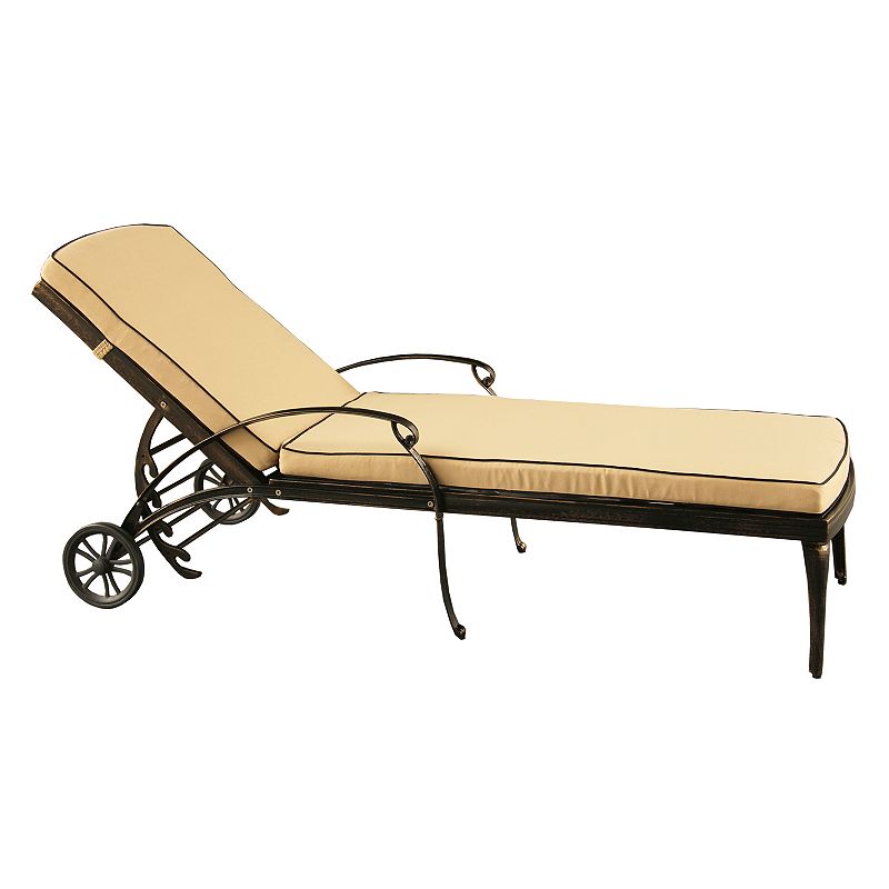 Indoor / Outdoor Rolling Adjustable Chaise Lounge Chair, Brown