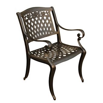 Rose Detail Ornate Lattice Outdoor Dining Chair