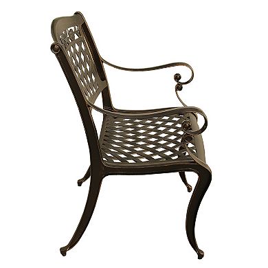 Rose Detail Ornate Lattice Outdoor Dining Chair