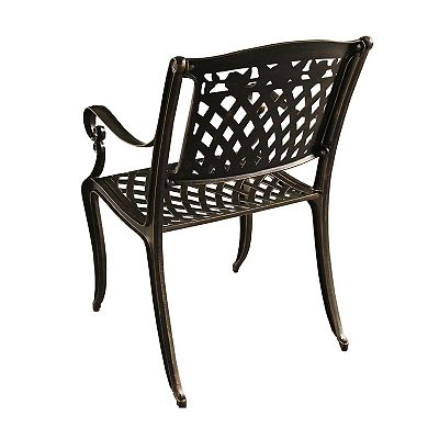 Rose Detail Ornate Lattice Outdoor Dining Chair