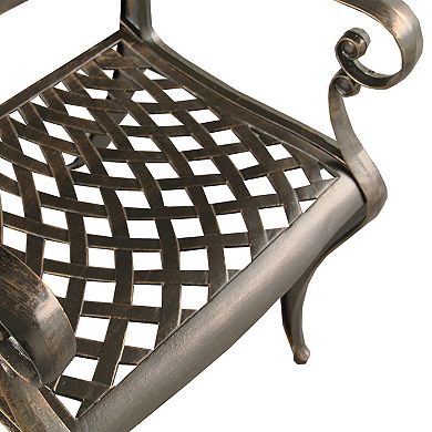 Rose Detail Ornate Lattice Outdoor Dining Chair