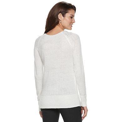Women's Apt. 9® Embellished Yoke Crewneck Sweater