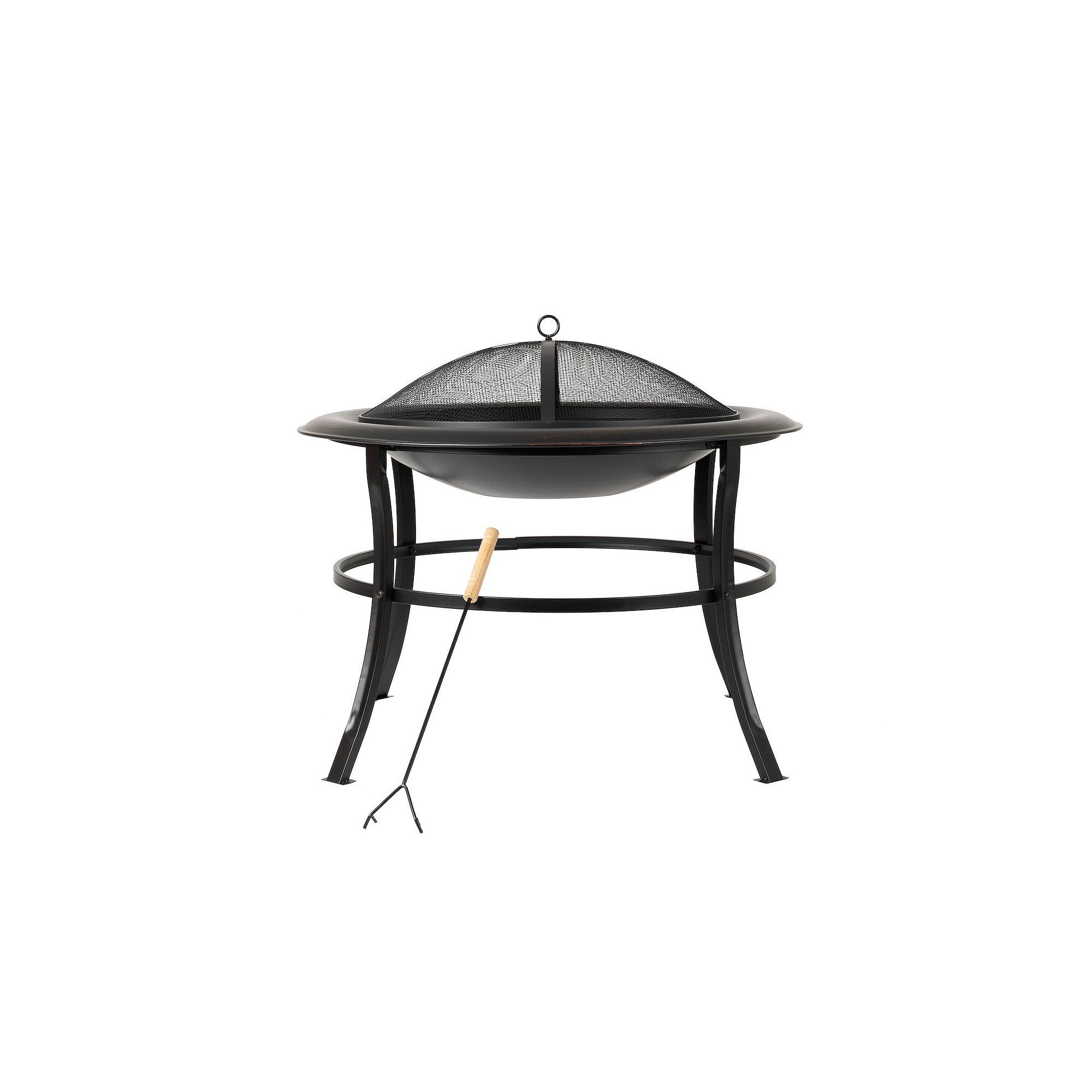 Fire Sense Tokia Round Outdoor Fire Pit, Black