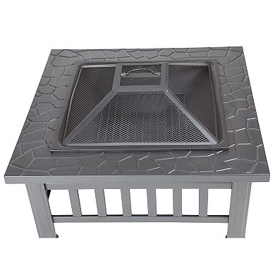 Fire Sense Stonemon Square Outdoor Fire Pit