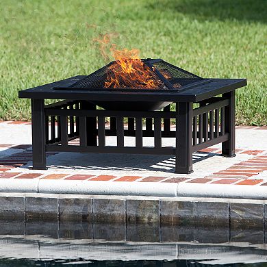 Fire Sense Stonemon Square Outdoor Fire Pit