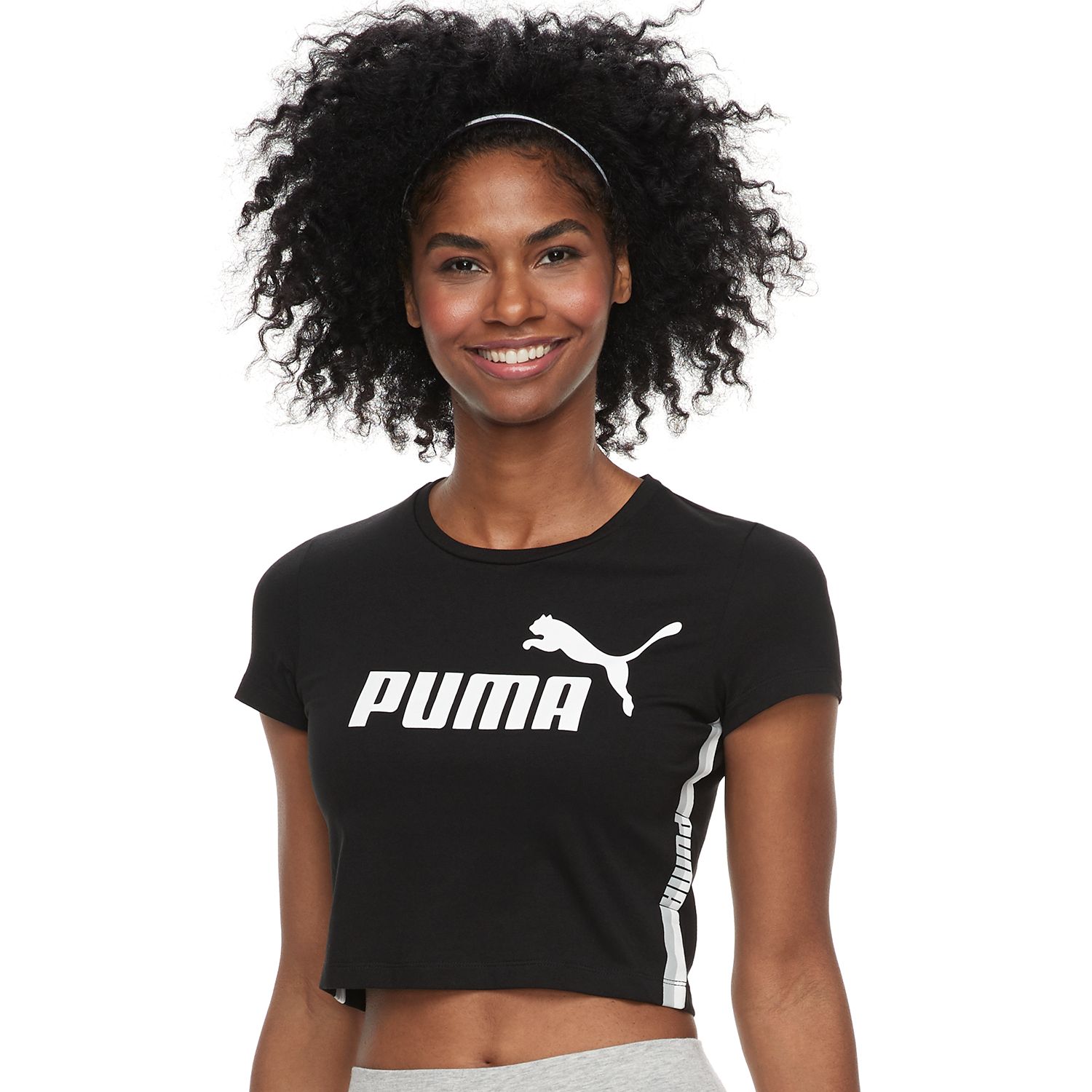 black cropped graphic tee