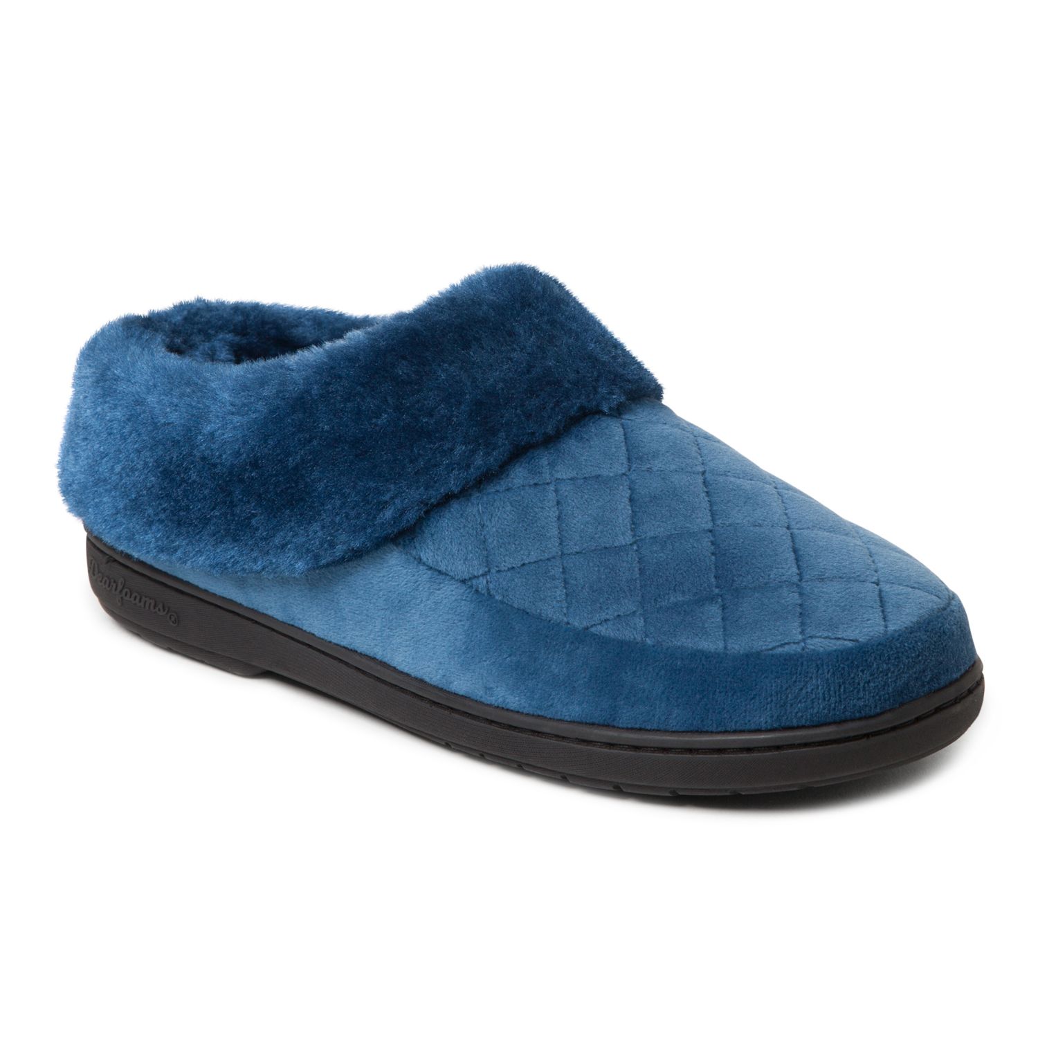 dearfoams women's quilted velour clog slippers