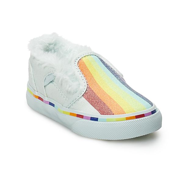 Vans Asher V Toddler Girls Rainbow Skate Shoes