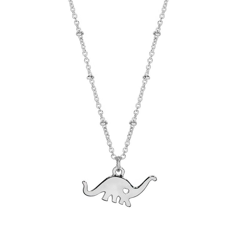 LC Lauren Conrad Dinosaur Pendant Necklace, Womens, Silver
