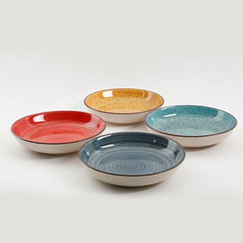 Gibson Elite Color Speckle 4 pc Pasta Bowl Set