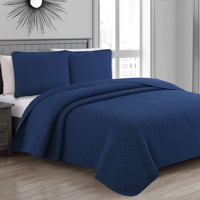 Estate Collection Fenwick Quilt Set, Blue, King