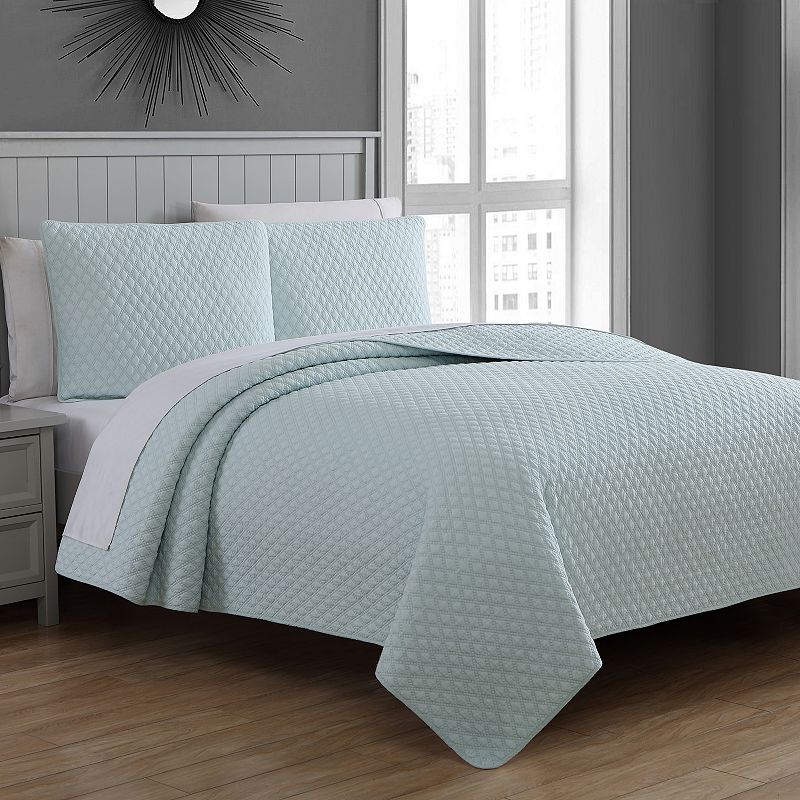 Estate Collection Fenwick Quilt Set, Turquoise/Blue, Twin