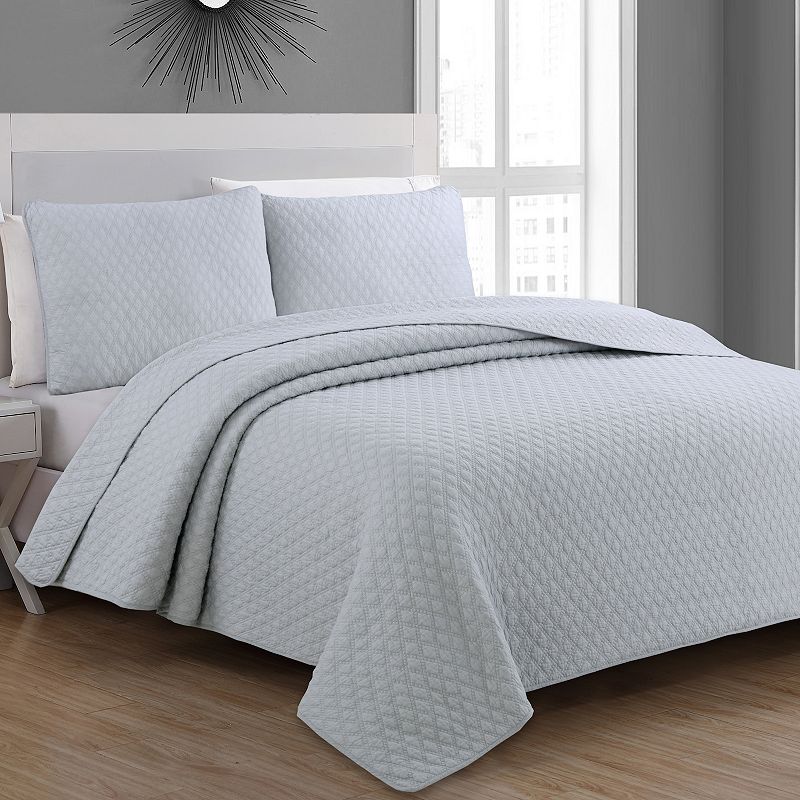 Estate Collection Fenwick Quilt Set, Grey, Twin
