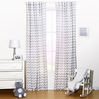 The Peanut Shell Chevron 2 pc Window Curtain Set