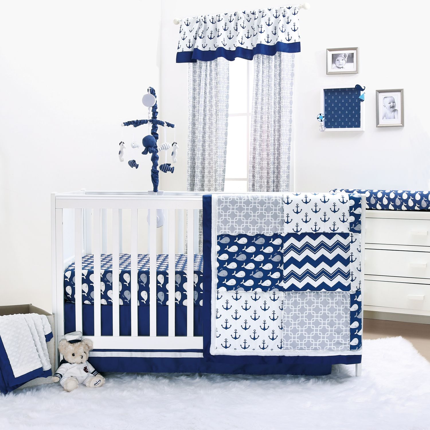 navy crib comforter