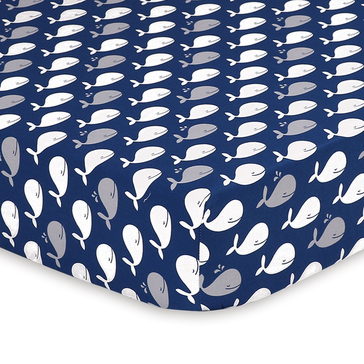 navy blue fitted crib sheet