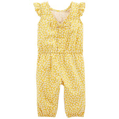 Baby Girl Carter's Floral Bow-Back Jumpsuit